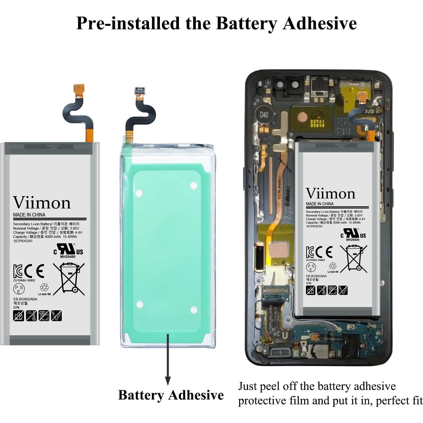 Batería de Reemplazo para Samsung Galaxy S8 Active Viimon