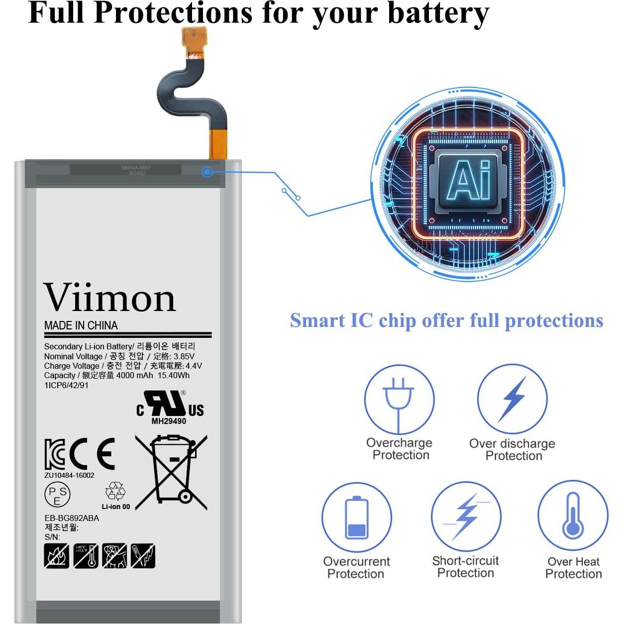 Batería de Reemplazo para Samsung Galaxy S8 Active Viimon