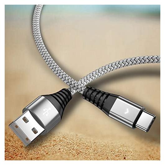 Cable USB Tipo C iFlash 1.83m Carga Rápida Trenzado Nylon Plata