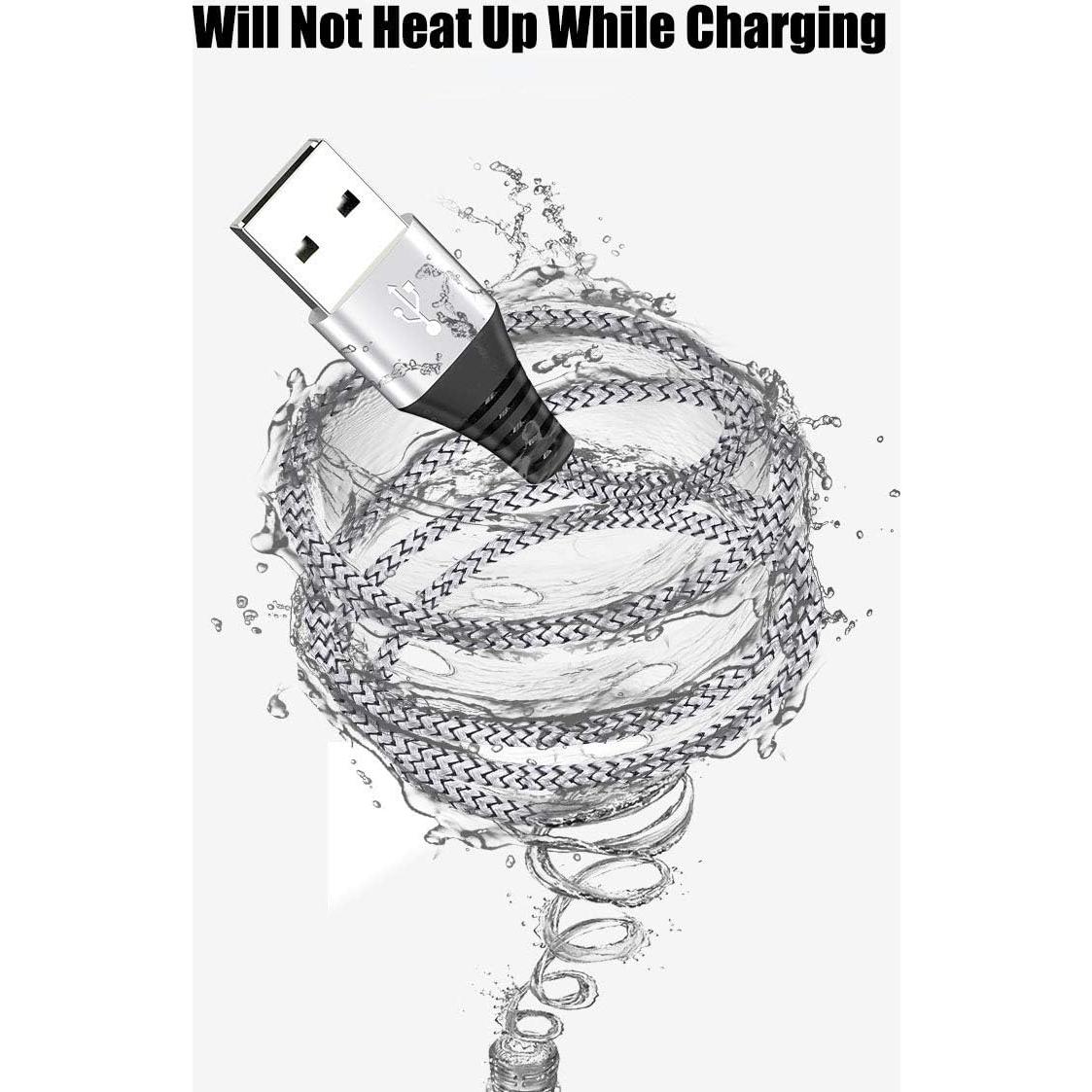 Cable USB Tipo C iFlash 1.83m Carga Rápida Trenzado Nylon Plata