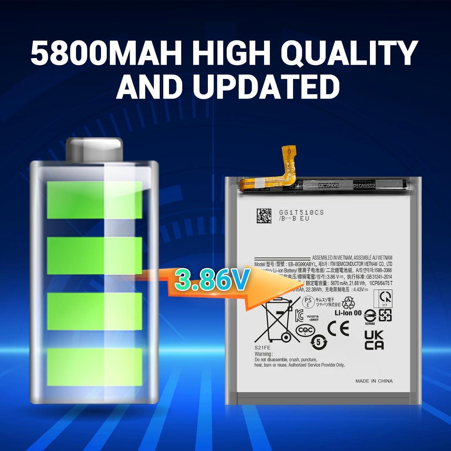 Batería de Reemplazo SHENMZ 5800mAh para Galaxy S21 FE