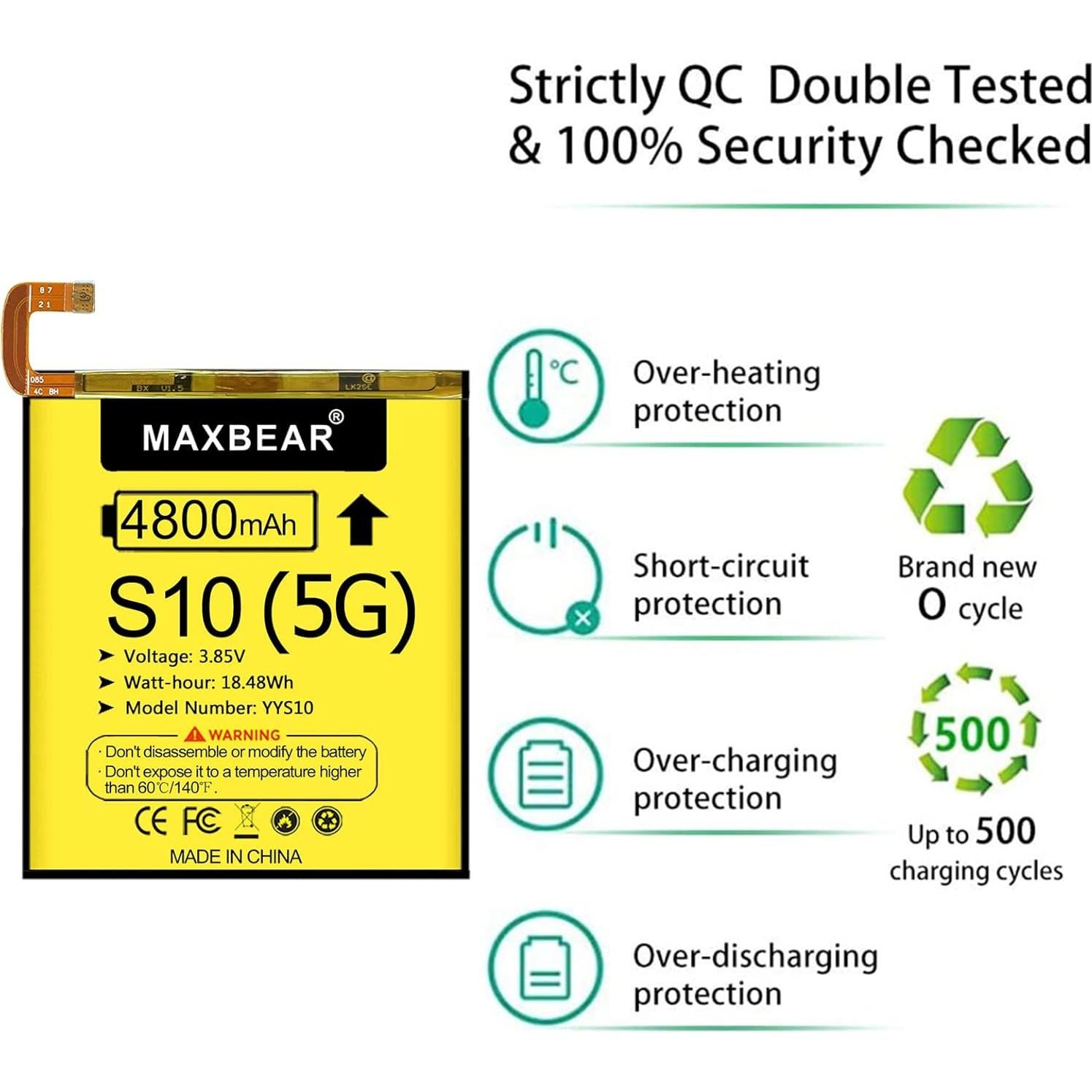 Batería de Reemplazo MAXBEAR 4800mAh para Samsung Galaxy S10 5G