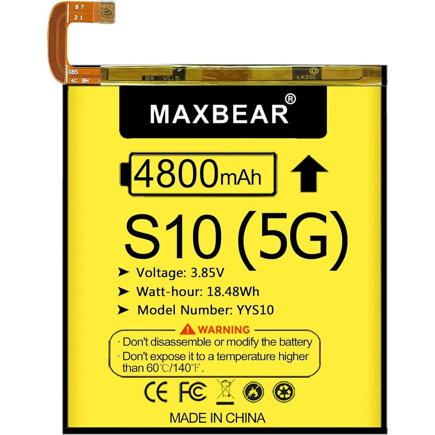 Batería de Reemplazo MAXBEAR 4800mAh para Samsung Galaxy S10 5G