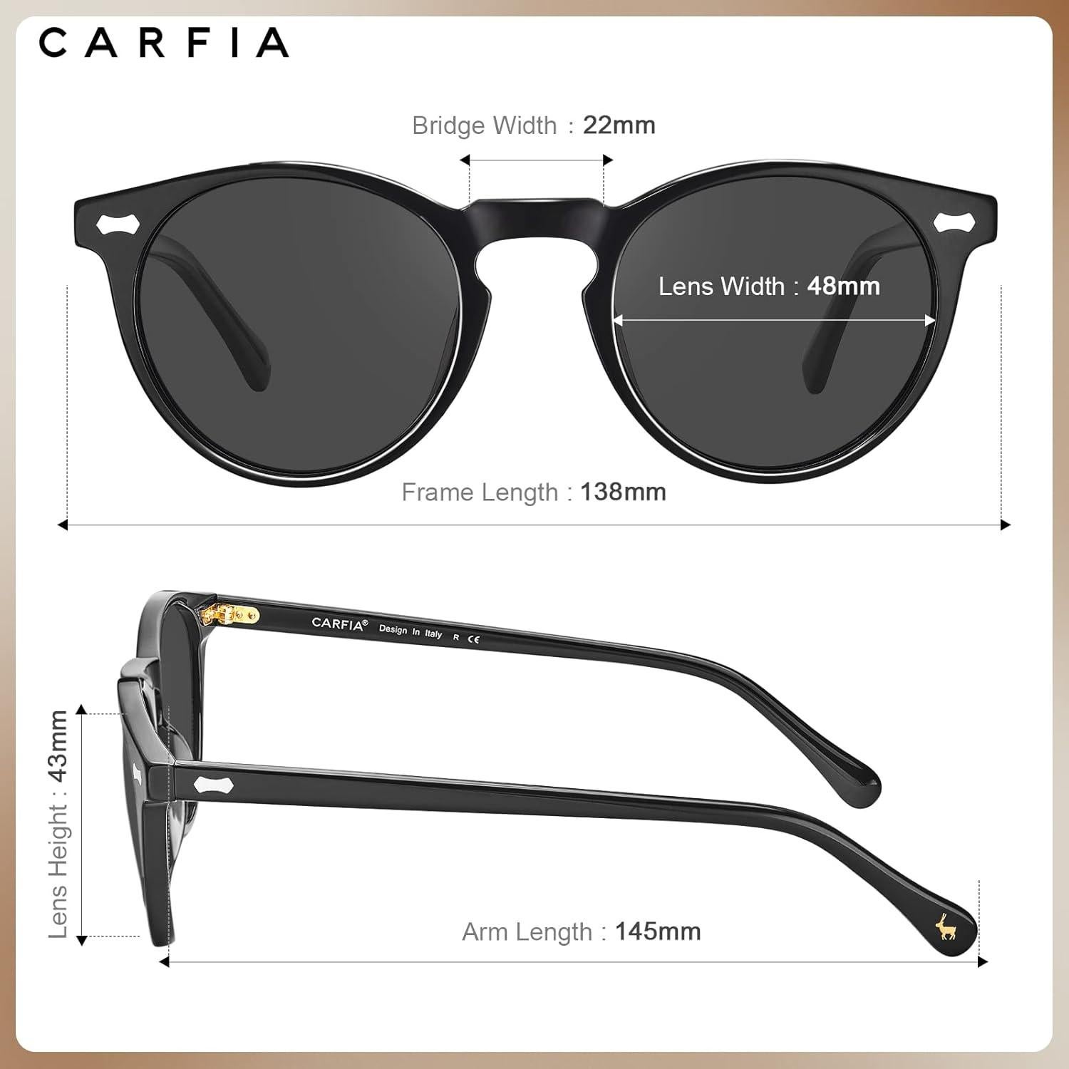 Gafas de sol redondas CARFIA para mujeres con UV400