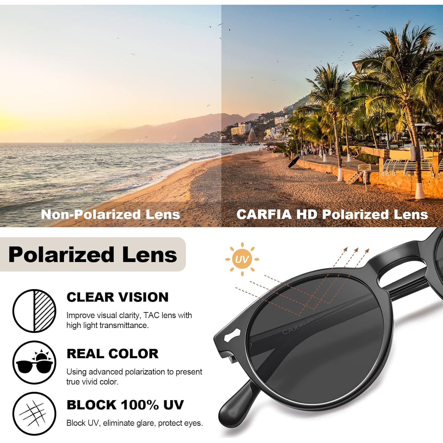 Gafas de sol redondas CARFIA para mujeres con UV400