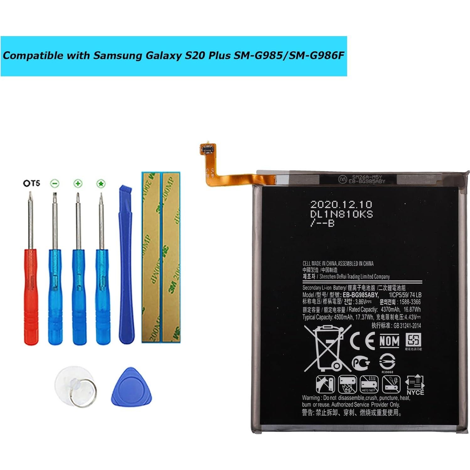 Batería de Reemplazo EB-BG985ABY para Samsung Galaxy S20 Plus 4370mAh