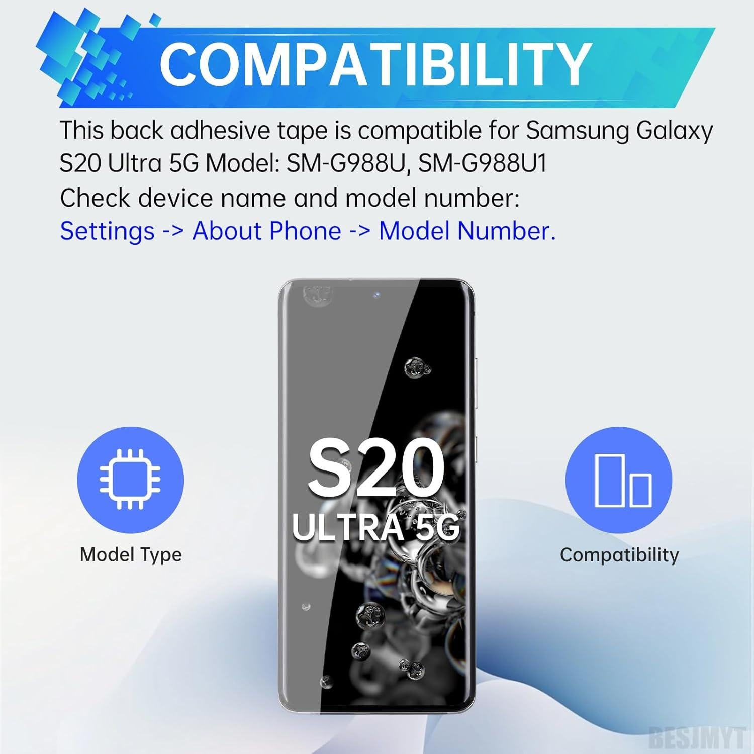 Cinta Adhesiva para Tapa de Batería Samsung Galaxy S20 Ultra 5G