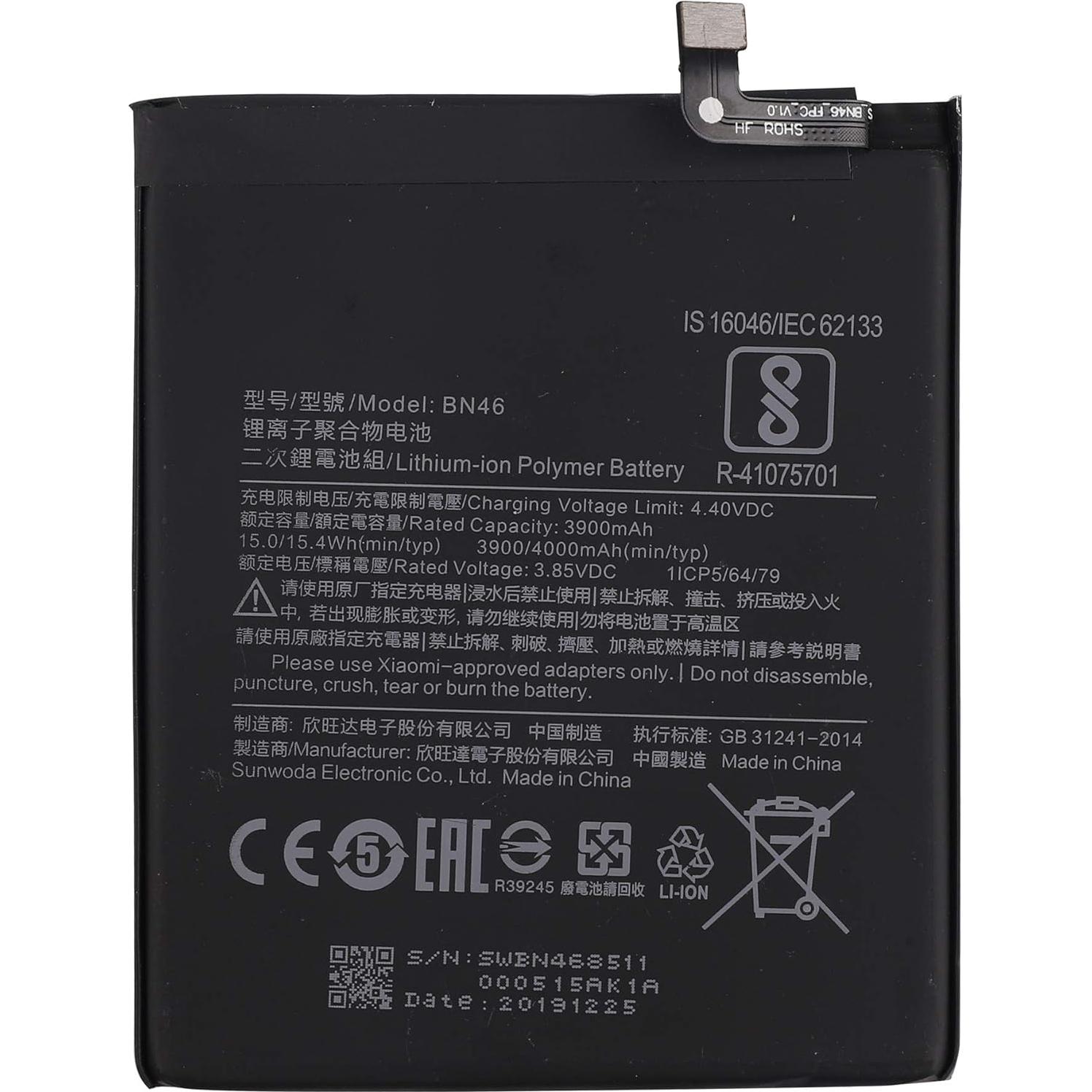 Batería BN46 Compatible con Note 8/8T/Redmi 7 3900mAh