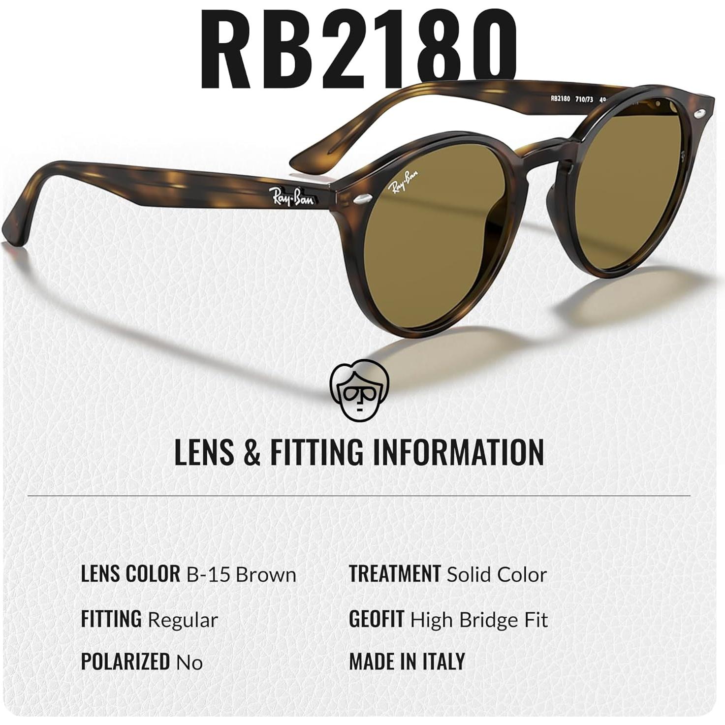 Gafas de sol Ray-Ban RB2180 redondas con kit de limpieza