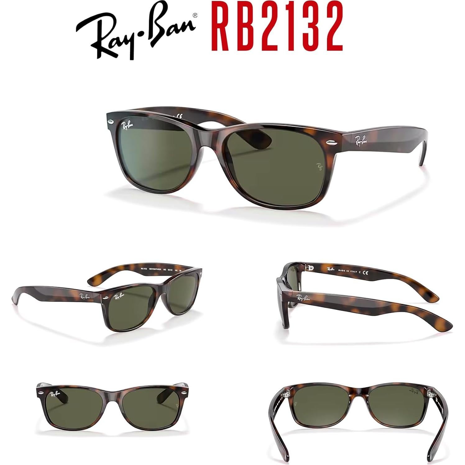 Gafas de sol Ray-Ban RB2132 New Wayfarer Unisex + Kit de cuidado