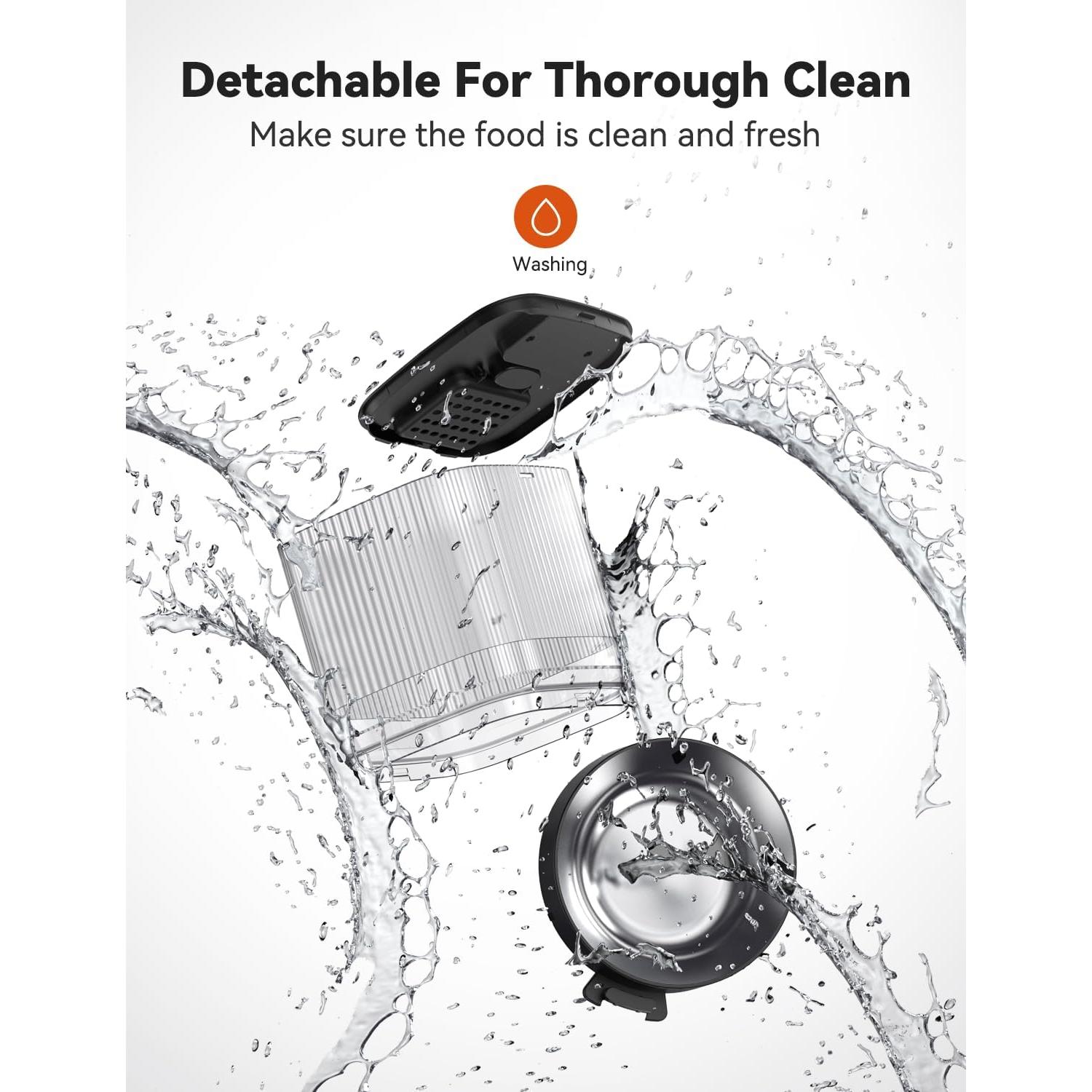 Comedero Automático WOPET 4L para Gatos y Perros Negro