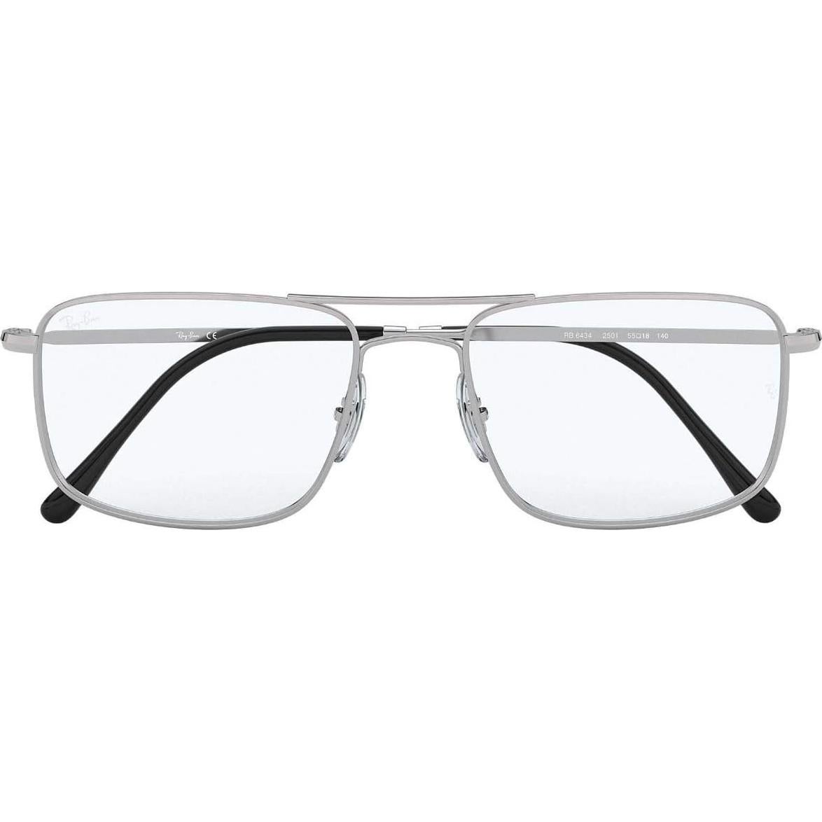 Montura Gafas Ray-Ban Rx6434 Cuadradas Plata 55mm