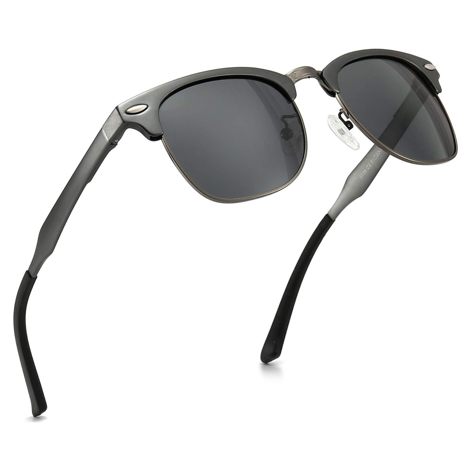 Gafas de sol polarizadas SUNGAIT retro unisex con marco de metal