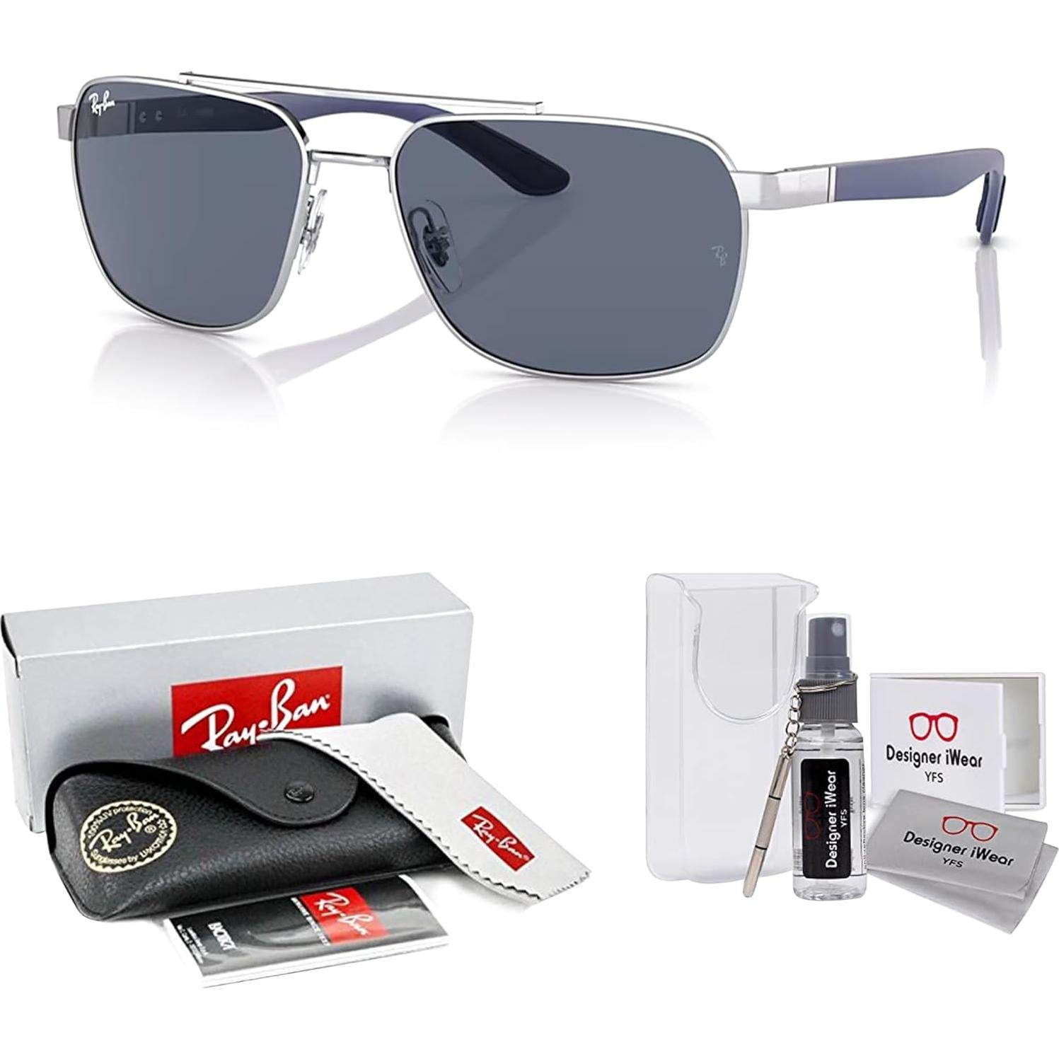 Gafas de Sol Ray-Ban RB3701 Rectangulares Plata 59mm
