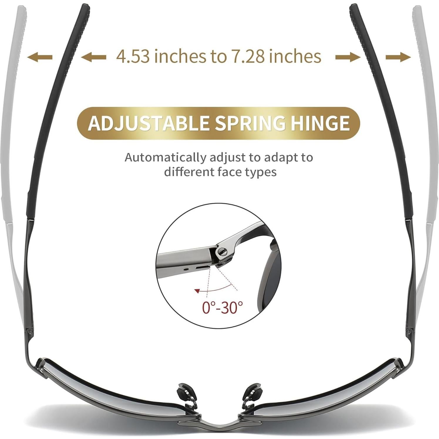 Gafas de sol polarizadas SUNGAIT para hombres marco metal gris