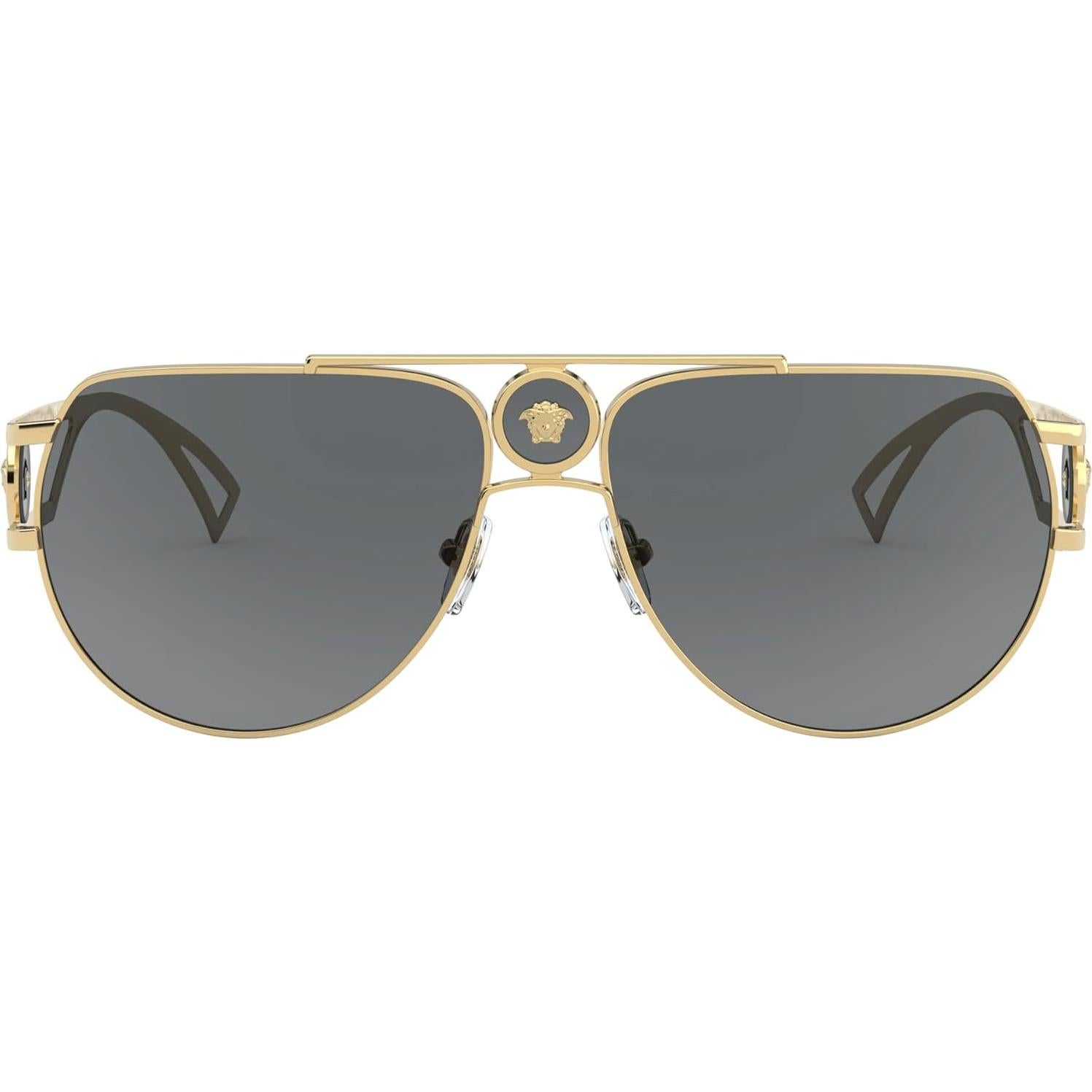Gafas de sol aviador Versace VE 2225 doradas con lente gris