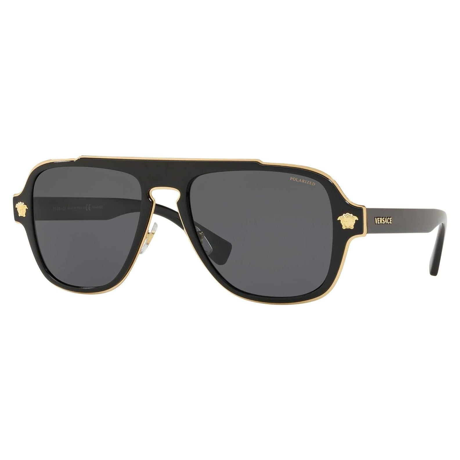 Gafas de sol aviador Versace Medusa Charm con lente gris