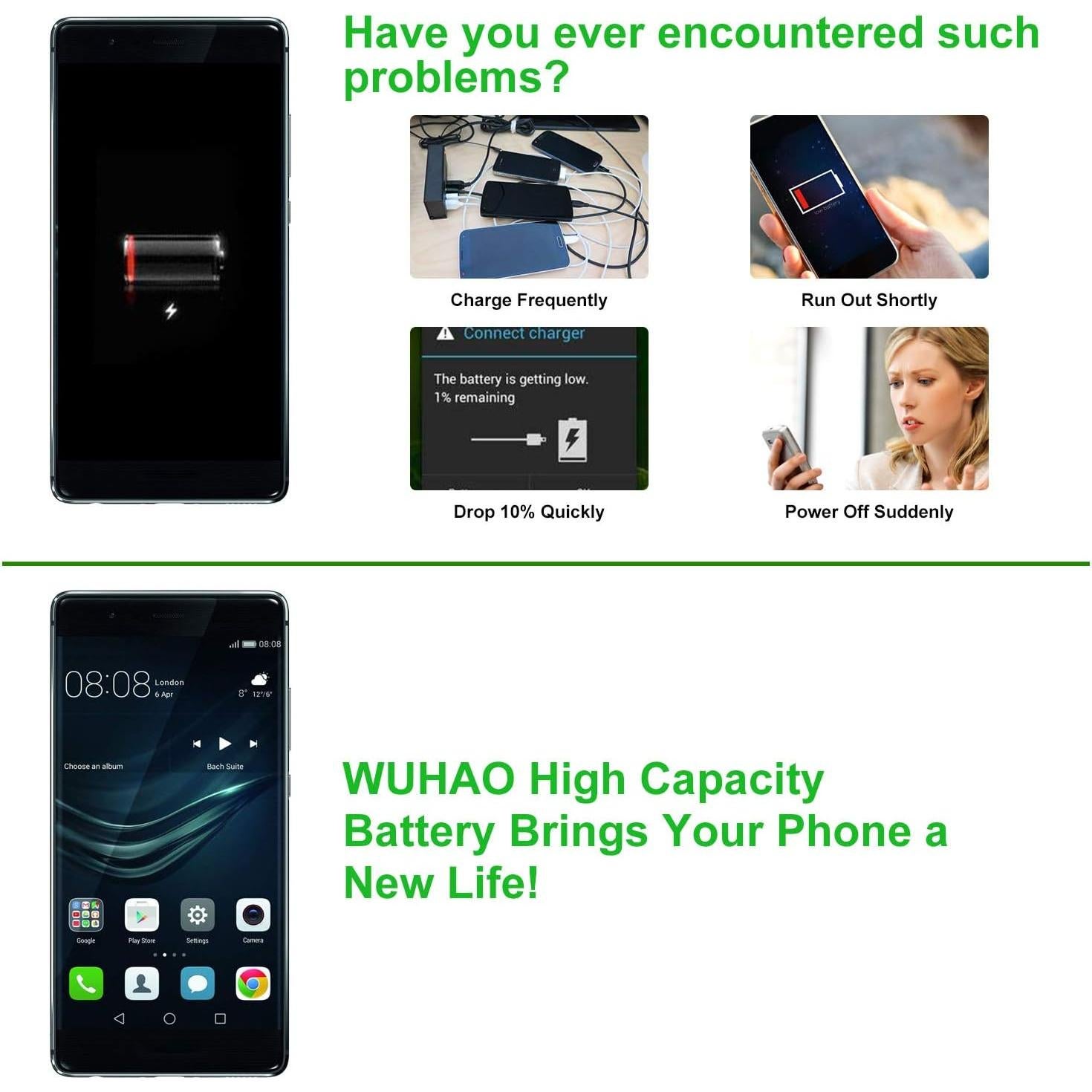 Batería de Reemplazo WUHAO para Huawei P10 Lite HB366481ECW-11