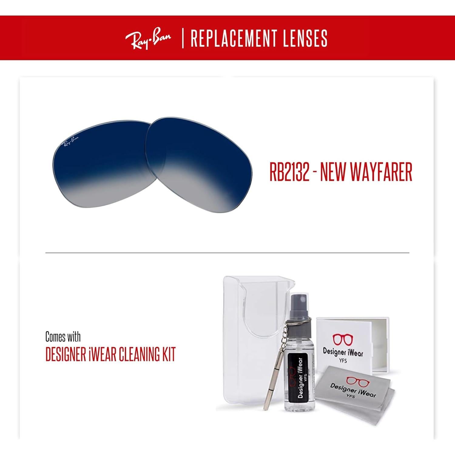 Lentes de Reemplazo Ray-Ban RB2132 52mm + Kit de Cuidado