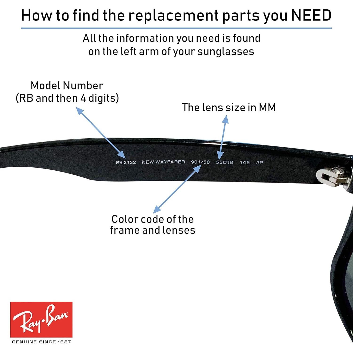 Lentes de Reemplazo Ray-Ban RB2132 52mm + Kit de Cuidado