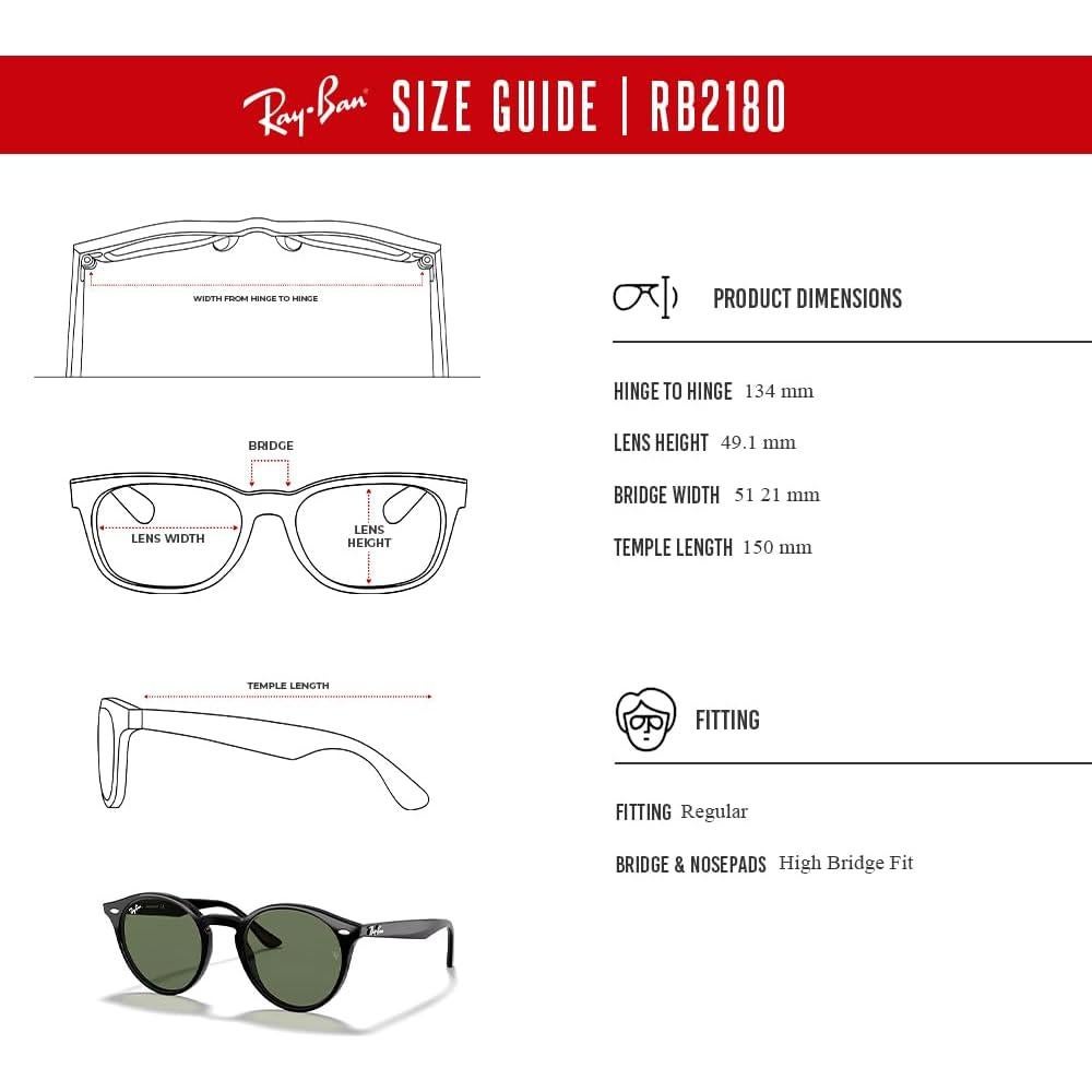 Gafas de Sol Ray-Ban RB2180 Negro/Verde 51mm + Kit Cuidado