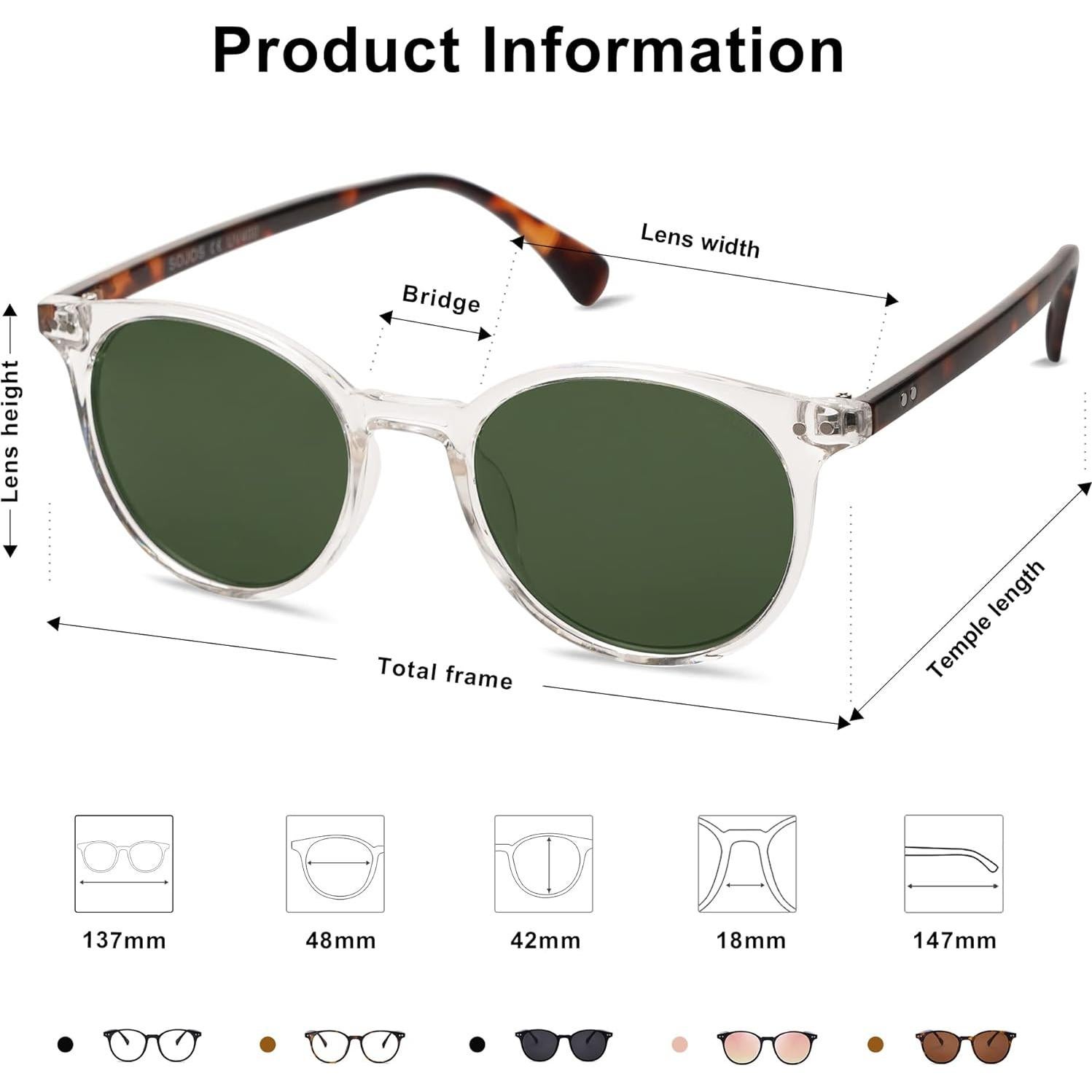 Gafas de sol polarizadas SOJOS SJ2113 UV400 unisex vintage