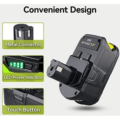 2 Baterías de Litio 7.0Ah Ryobi 18V P108 Reemplazo Nuevo