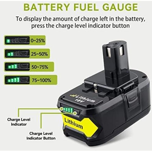 2 Baterías de Litio 7.0Ah Ryobi 18V P108 Reemplazo Nuevo