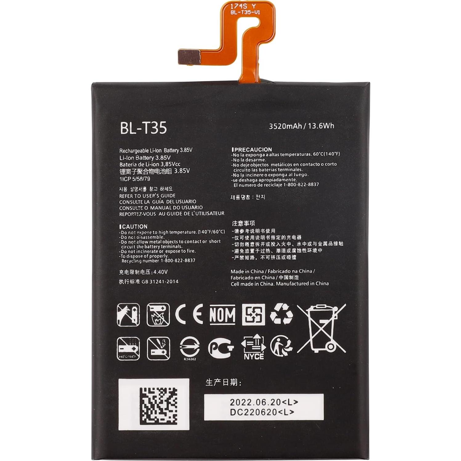 Batería Recargable BL-T35 para G00gle Pixel 2 XL 3520mAh