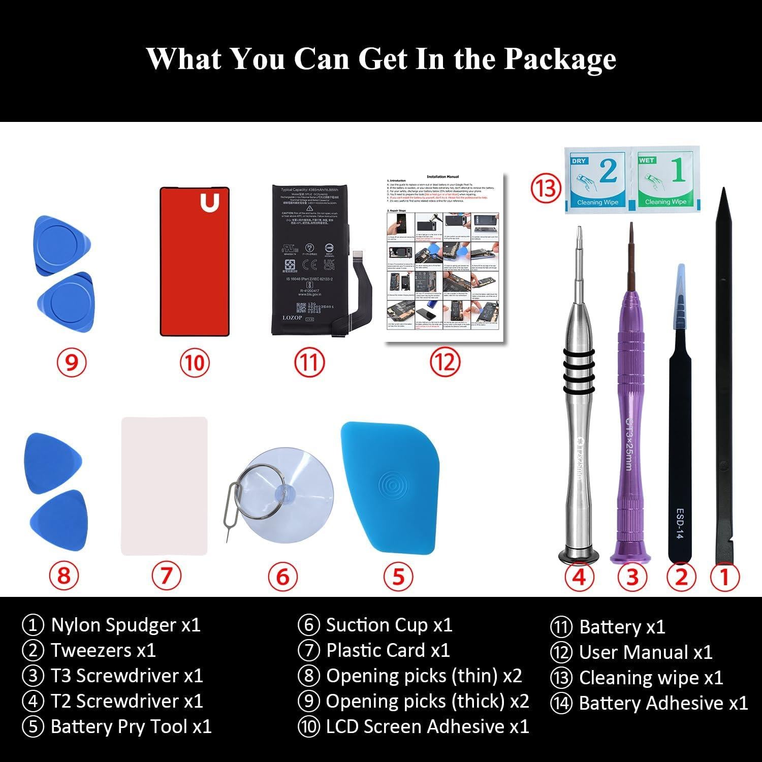 Batería de Reemplazo para Google Pixel 7a con Herramientas