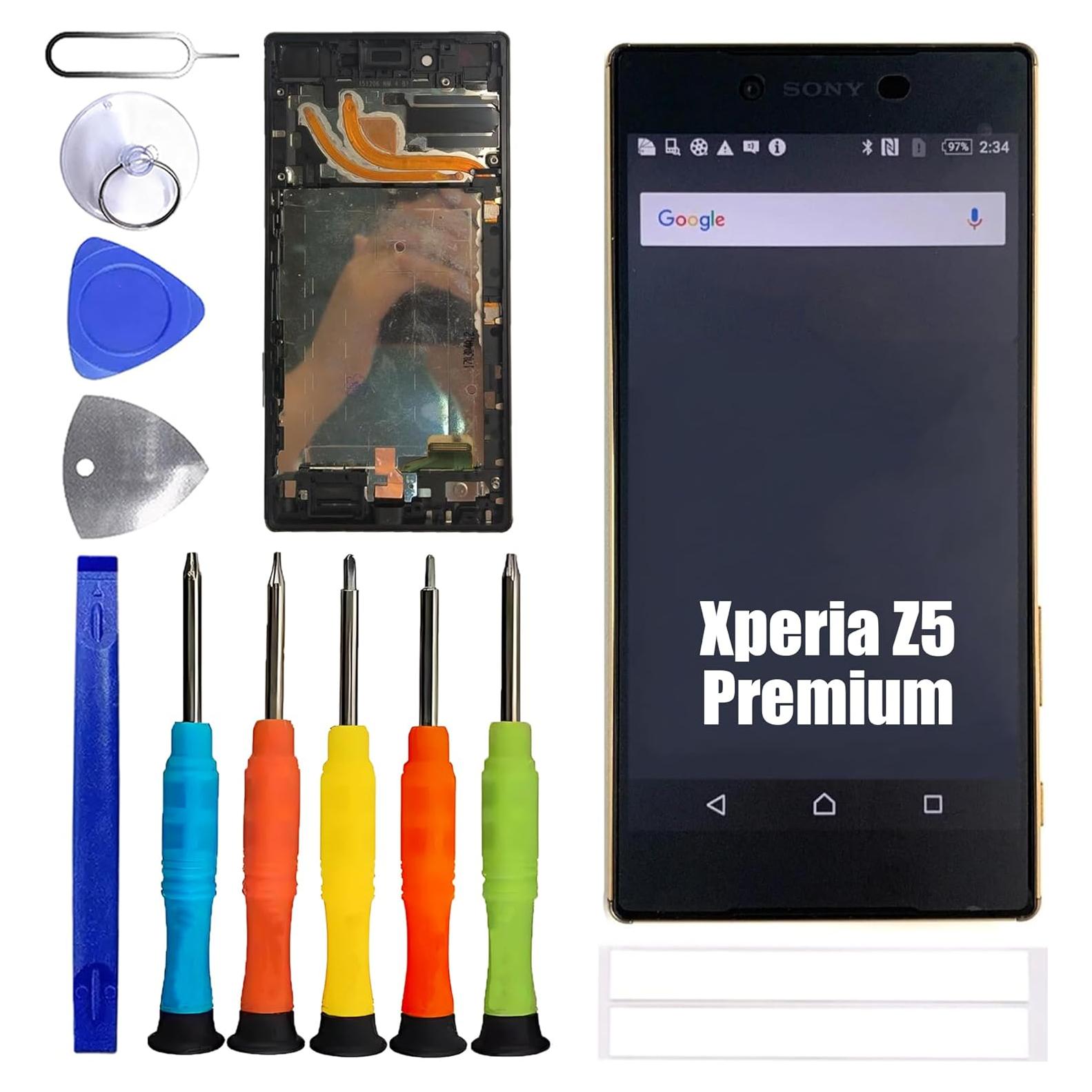 Pantalla LCD con marco y huella dactilar para Sony Xperia Z5 Premium