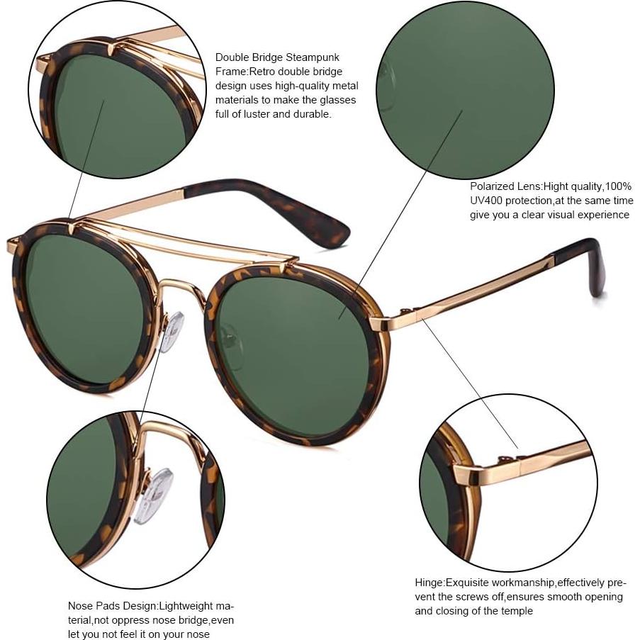 Gafas de sol polarizadas VentiVenti estilo vintage unisex