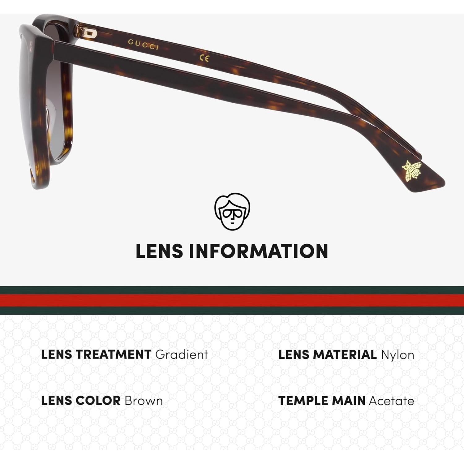 Gafas de Sol Gucci GG 0022S Cuadradas para Mujer 57mm