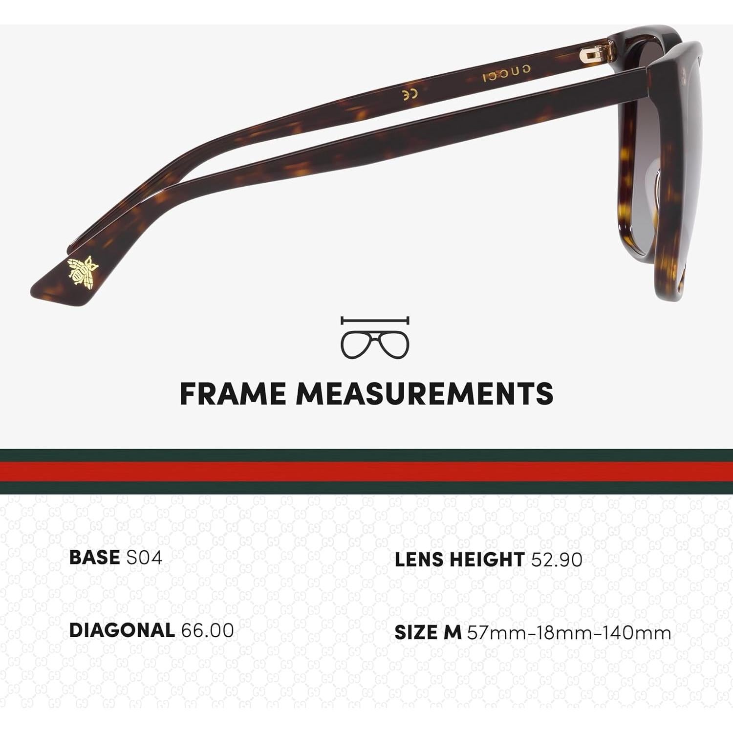 Gafas de Sol Gucci GG 0022S Cuadradas para Mujer 57mm