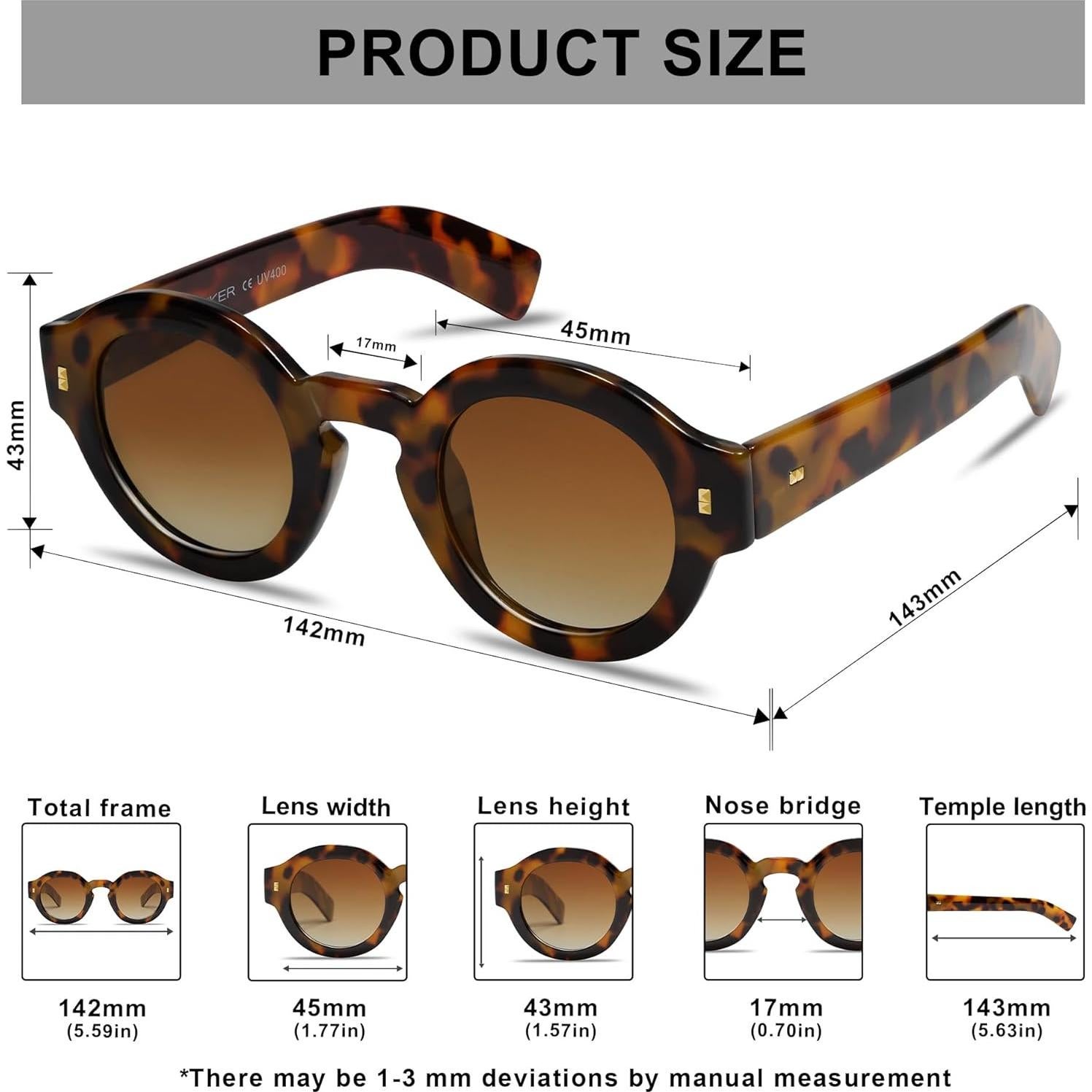 Gafas de sol redondas VANLINKER polarizadas unisex C2