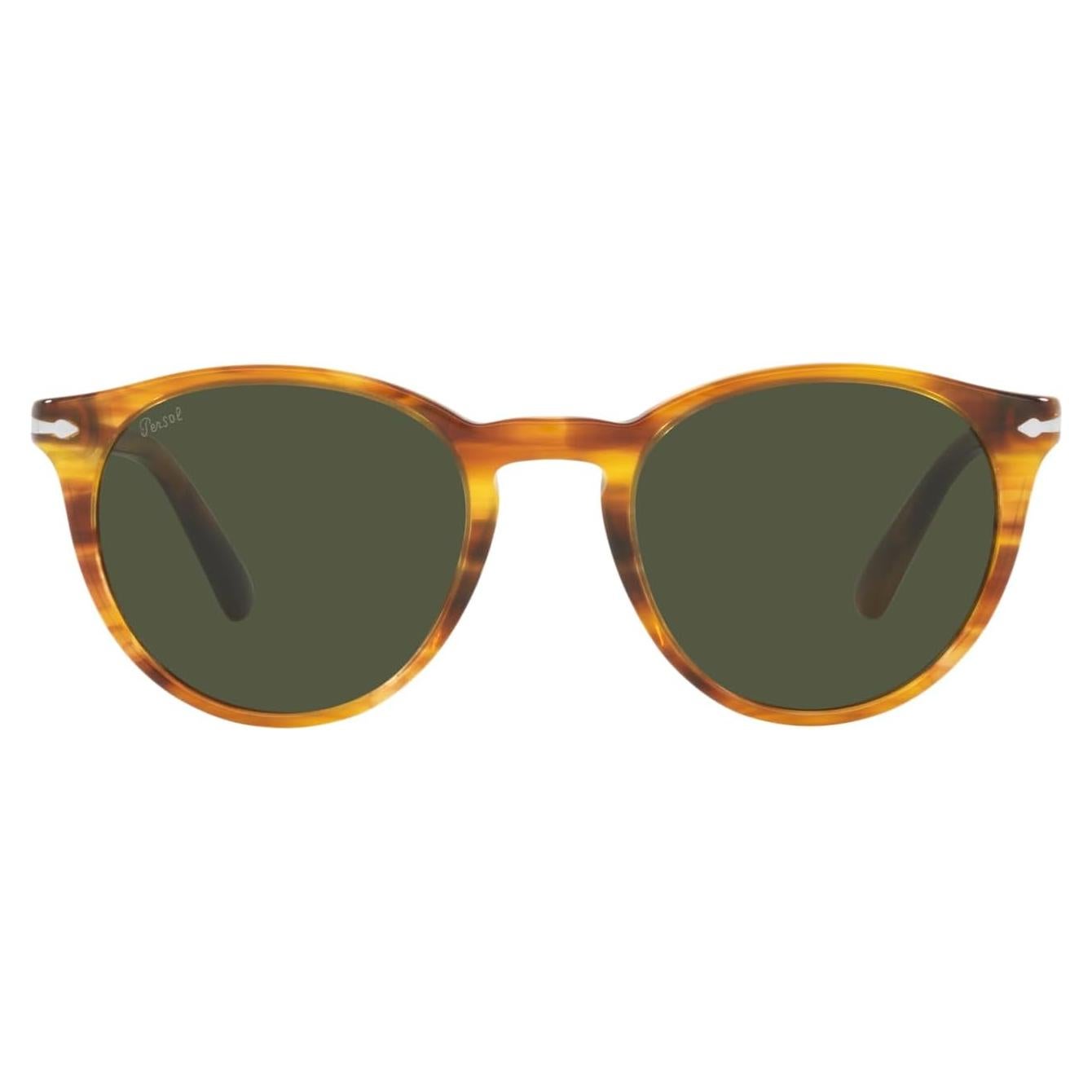 Gafas de sol redondas Persol PO3152S marrón rayado 52mm