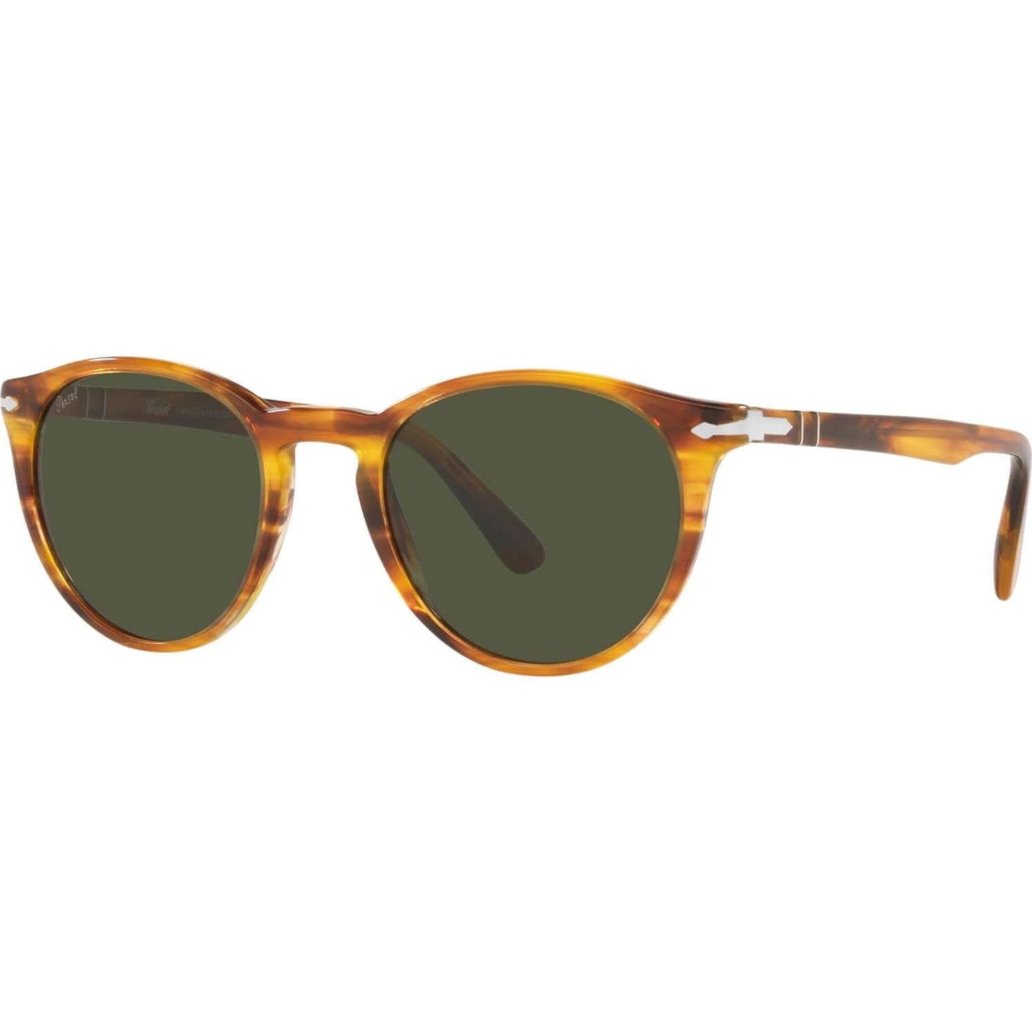 Gafas de sol redondas Persol PO3152S marrón rayado 52mm