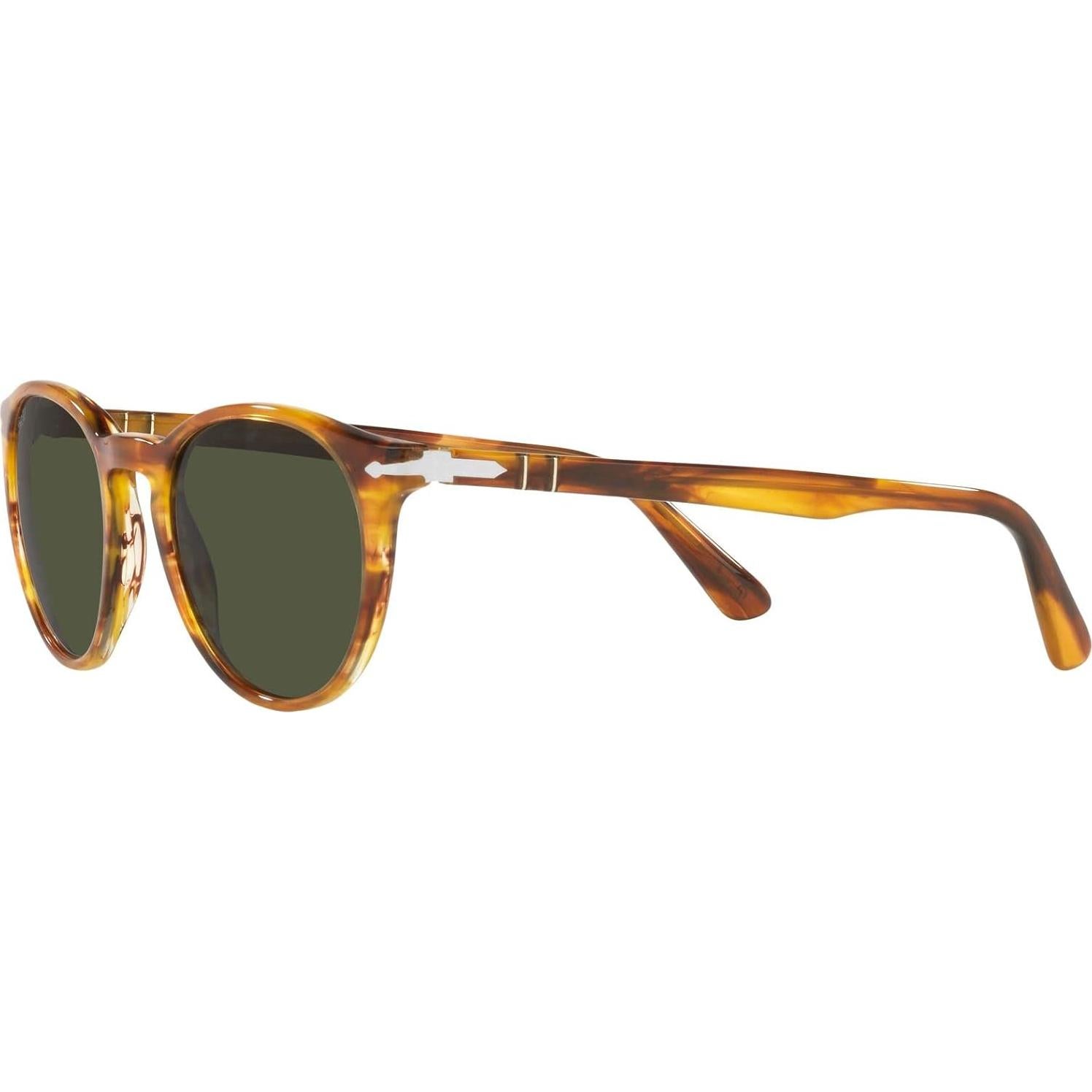Gafas de sol redondas Persol PO3152S marrón rayado 52mm