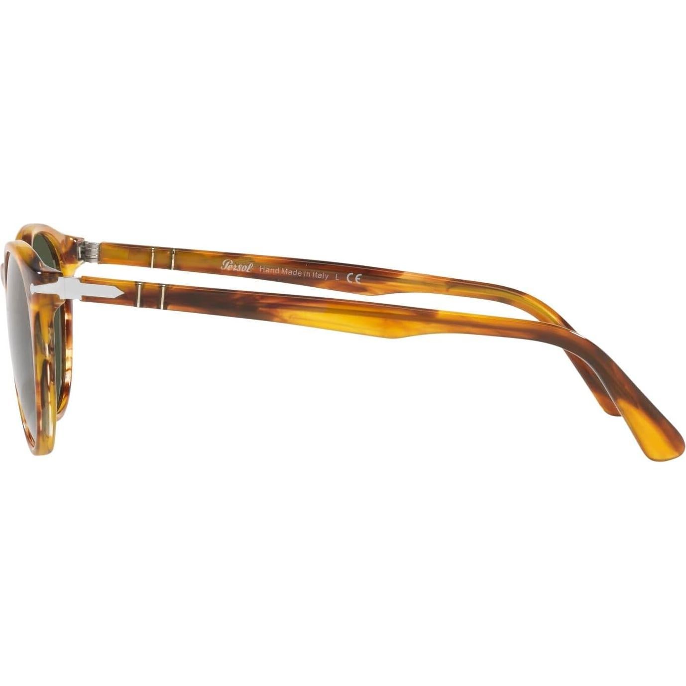 Gafas de sol redondas Persol PO3152S marrón rayado 52mm