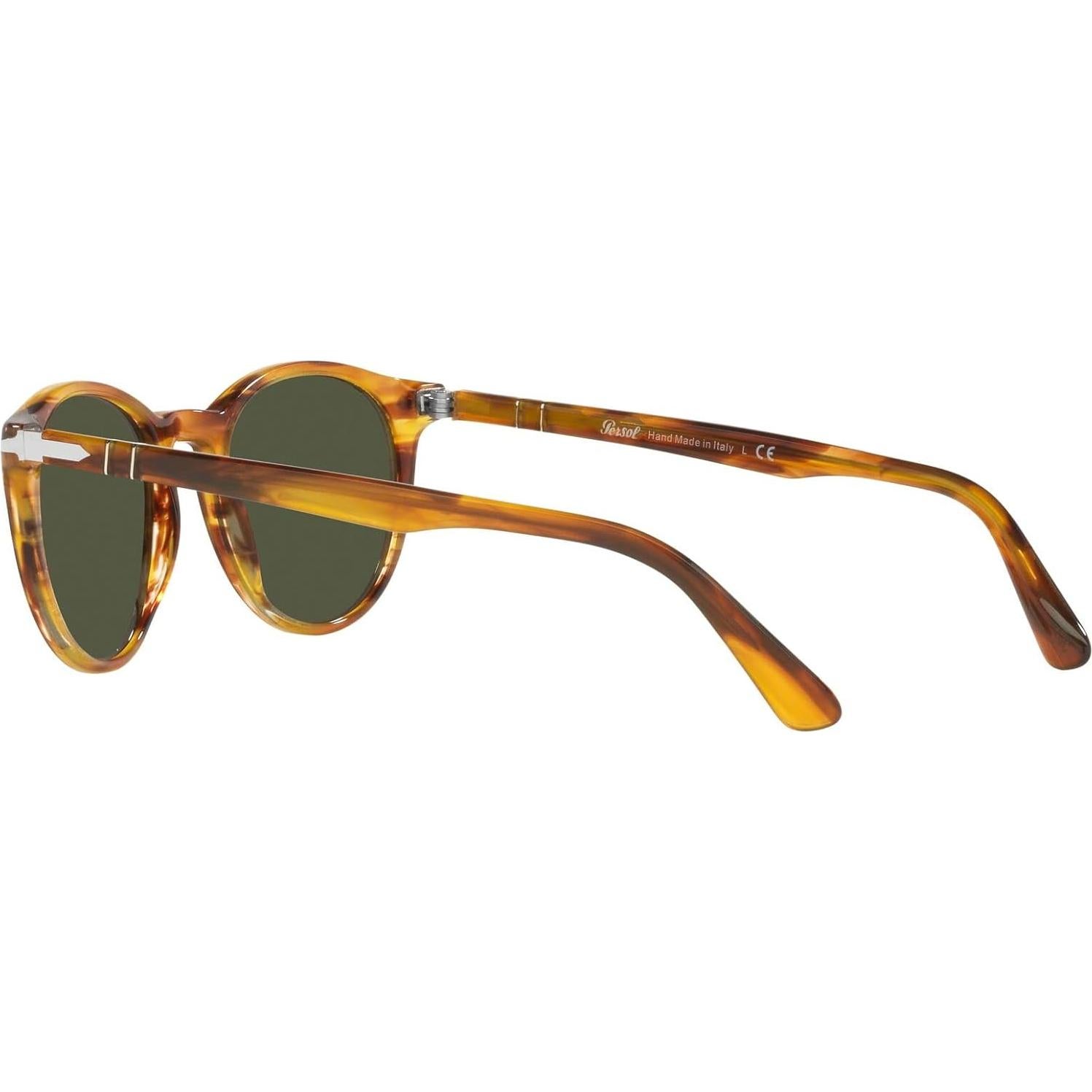 Gafas de sol redondas Persol PO3152S marrón rayado 52mm