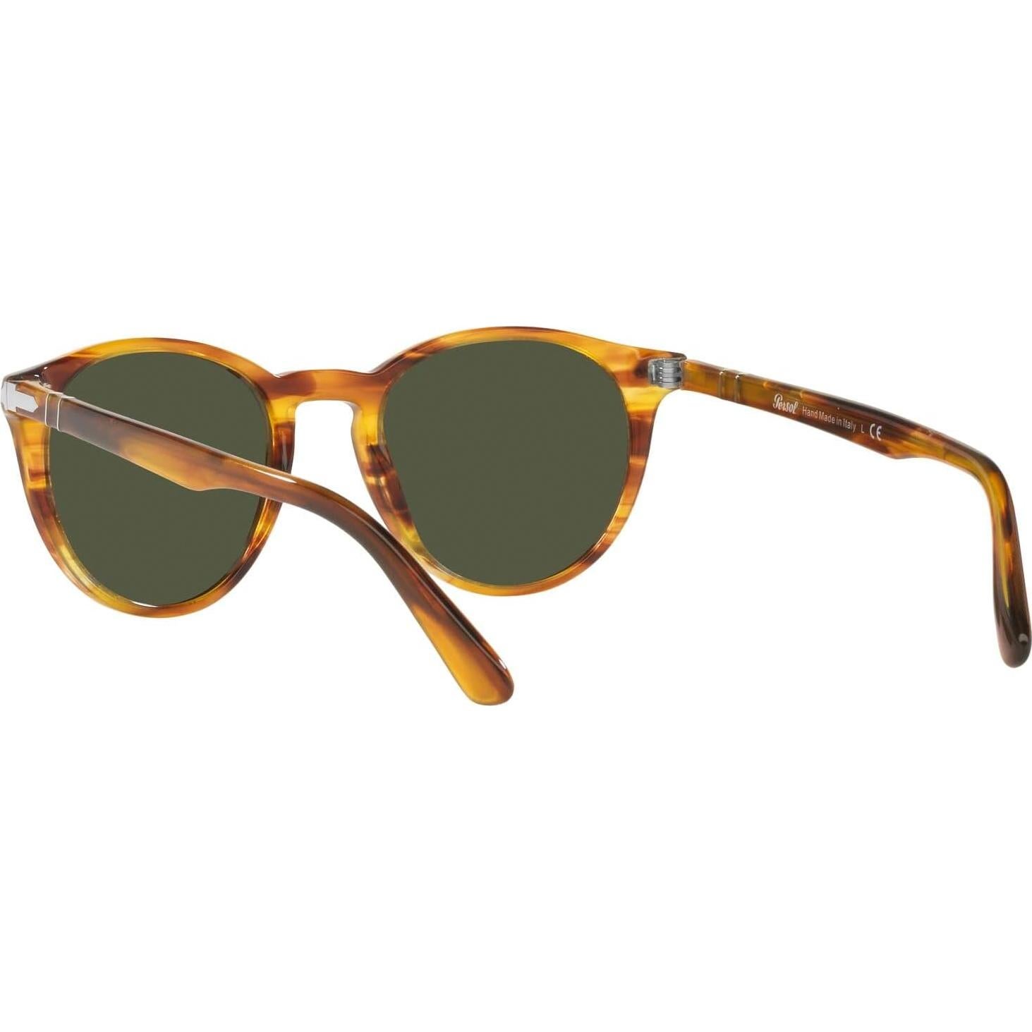 Gafas de sol redondas Persol PO3152S marrón rayado 52mm