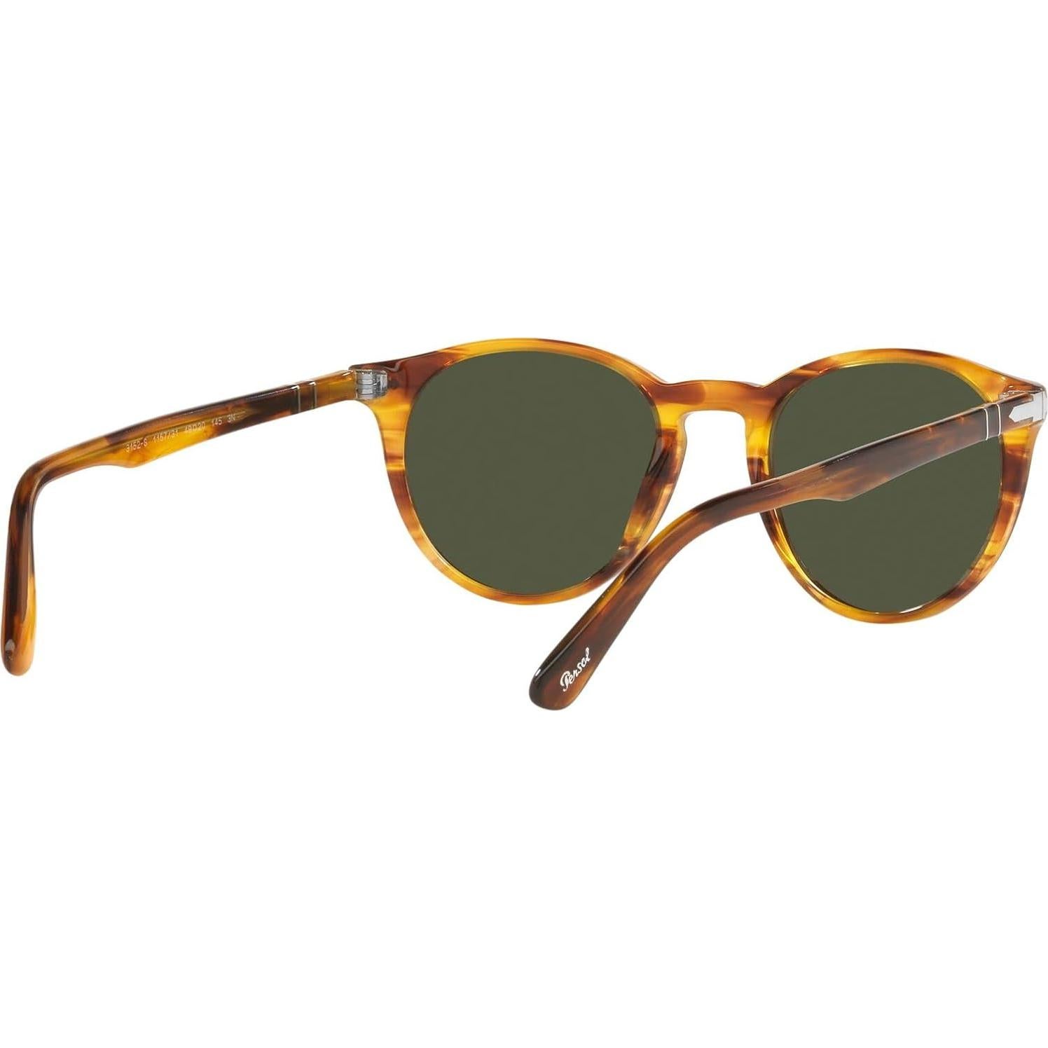 Gafas de sol redondas Persol PO3152S marrón rayado 52mm