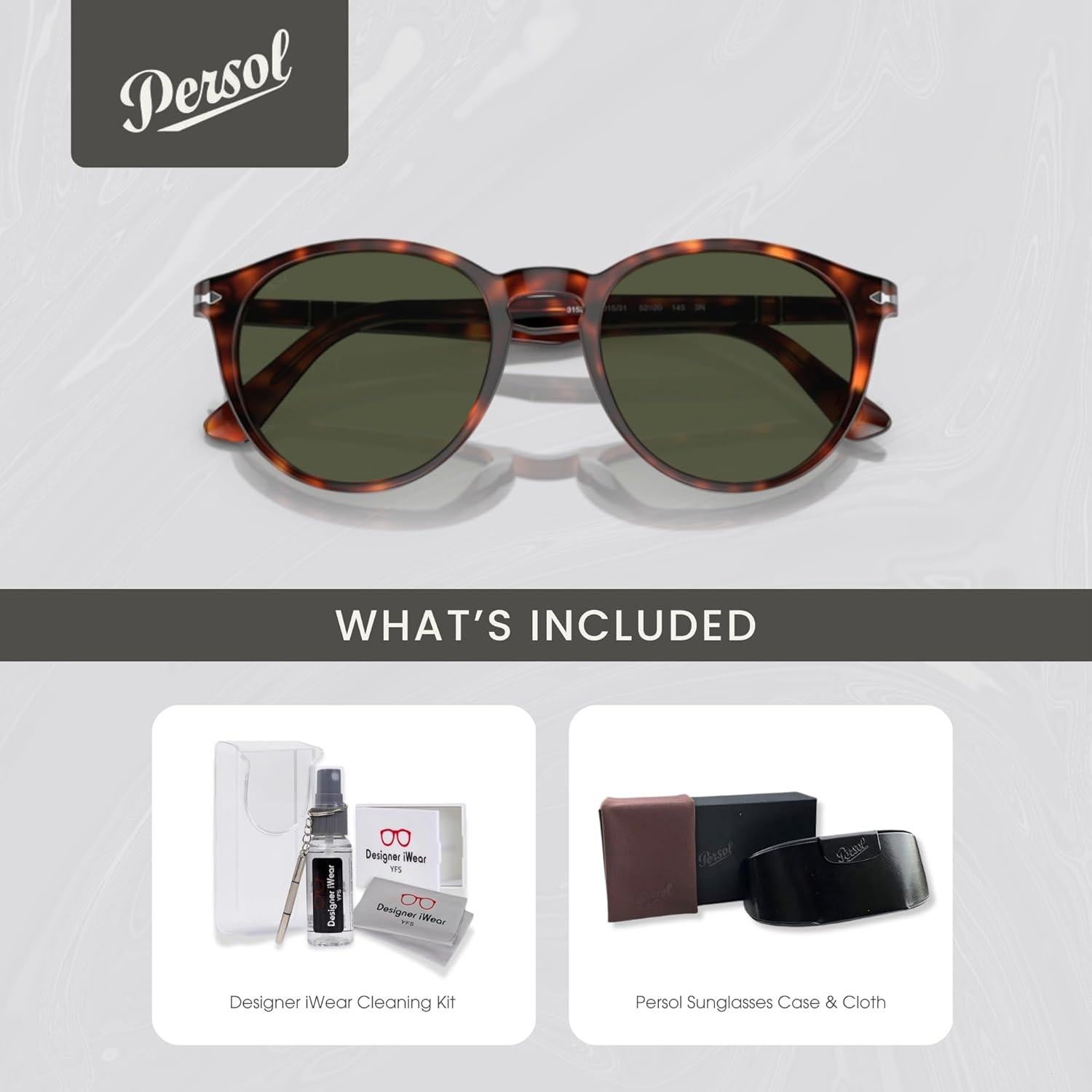 Gafas de sol Persol PO3152S para hombres + Kit iWear