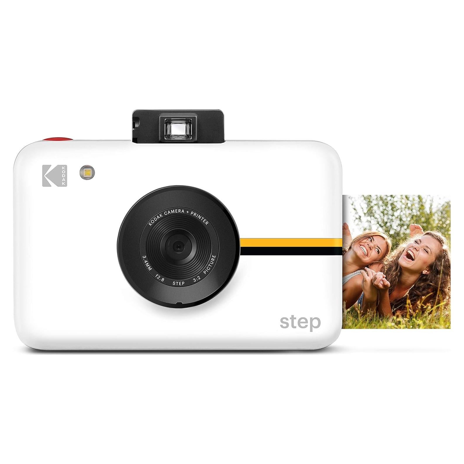 Step Camera Instant Camera with 10MP Image Sensor, ZINK Zero Ink Technology, Classic Viewfinder, Selfie Mode, Auto Timer, Built-in Flash & 6 Picture Modes | White.