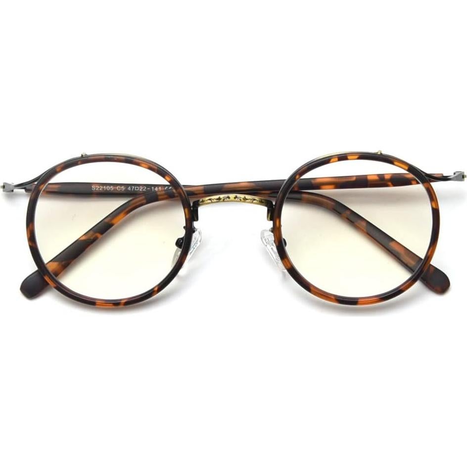 Gafas Kachawoo Redondas Vintage Unisex con Lentes Claras