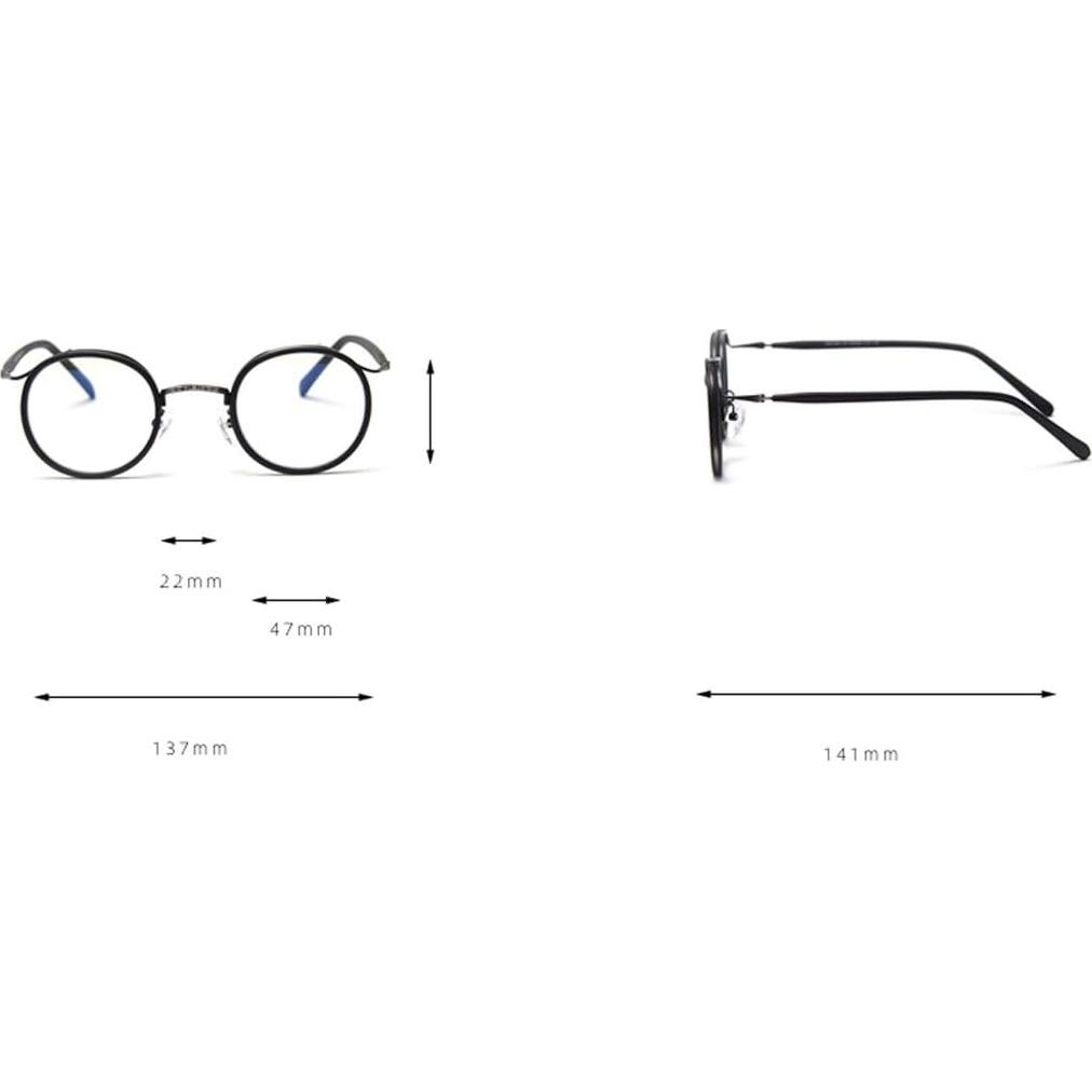 Gafas Kachawoo Redondas Vintage Unisex con Lentes Claras