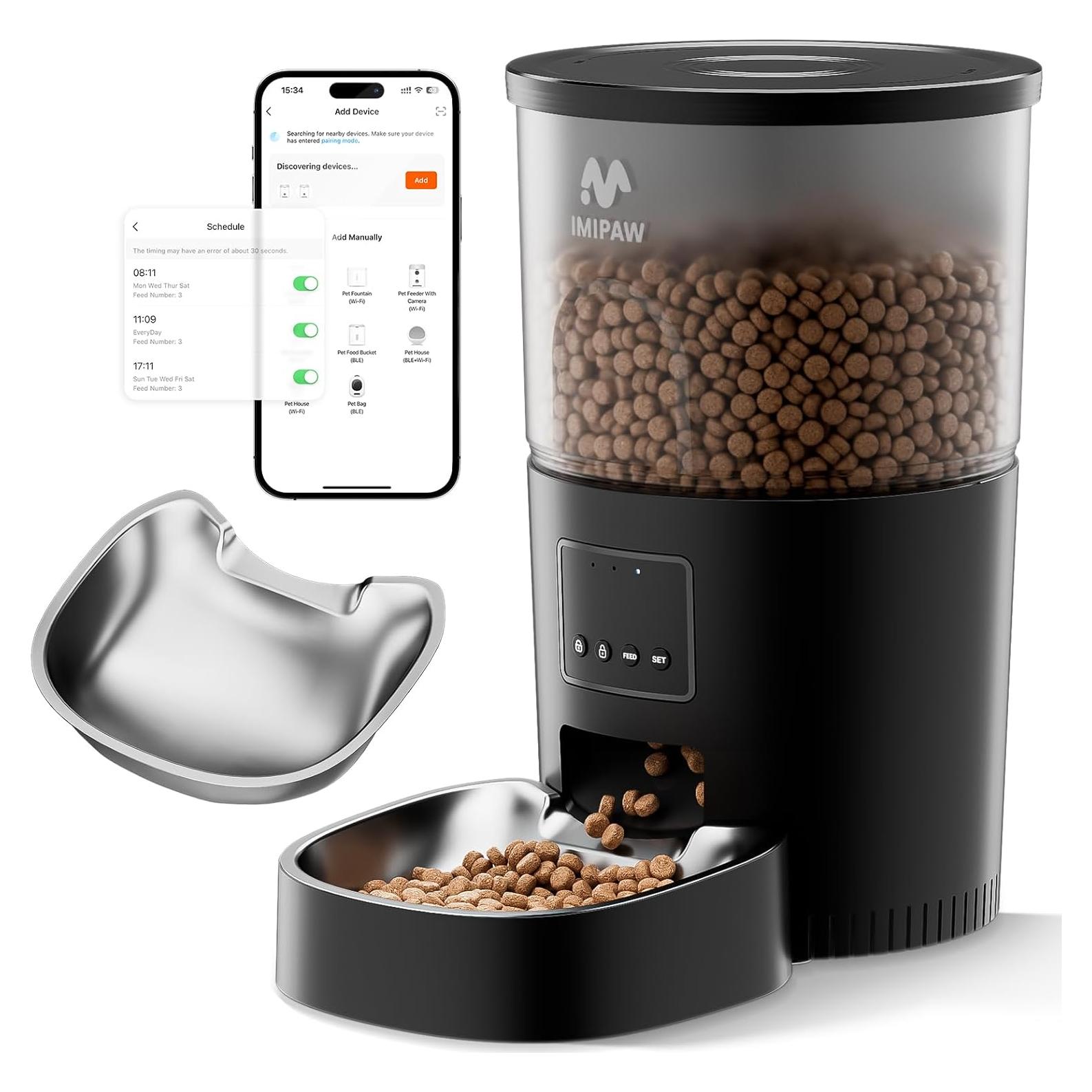 Dispensador Automático de Comida IMIPAW WiFi 30.48cm 1.5kg