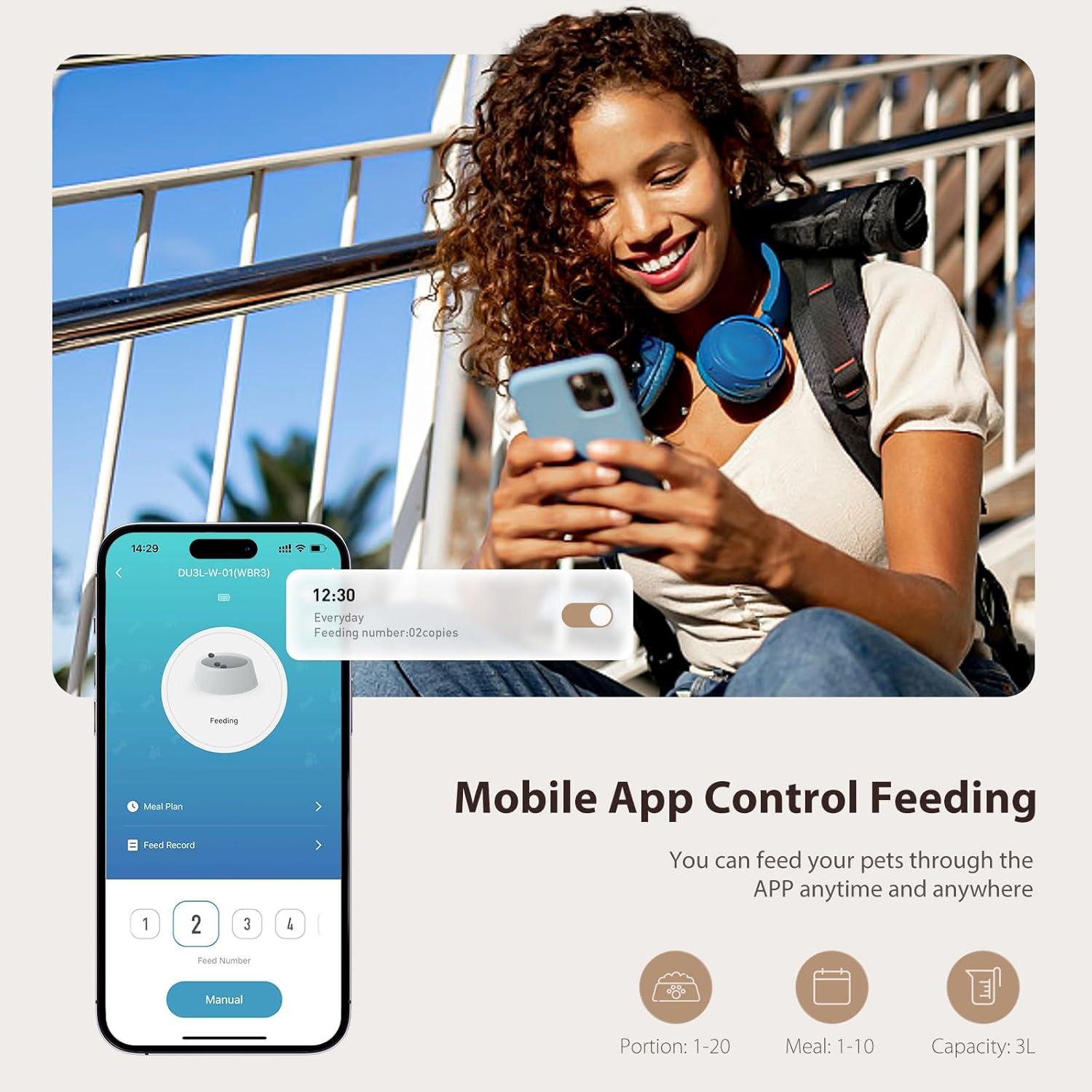 Dispensador Automático de Comida IMIPAW WiFi 30.48cm 1.5kg