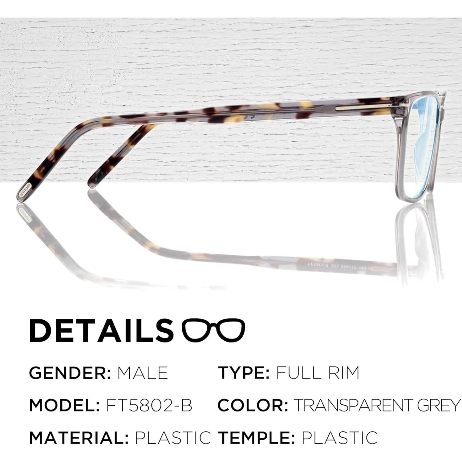 Gafas Tom Ford FT5802-B Rectangulares + Kit de Limpieza