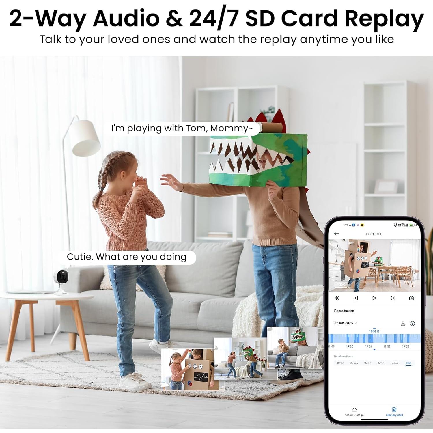 Cámara de Seguridad 2K AOQEE C1 Blanca con Visión Nocturna